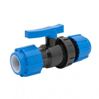 Кран шаровой обжим - обжим 63 - 63 ПЭ PN16 ТПК-АКВА