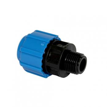 Муфта переход. ПЭ с нар. труб. резьбой 63х1 1/2'' (обж.) ТПК-АКВА