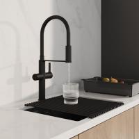 Смеситель для кухни 30к IDDIS IKNBLFFi05 "Ikon" с вых для пит. фильтра выс.гибкий излив ЧЕРНЫЙ мат.