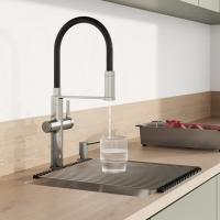 Смеситель для кухни 30к IDDIS IKNBNFFi05 "Ikon" с вых для пит. фильтра выс.гибкий излив САТИН