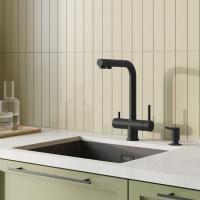 Смеситель для кухни 35к IDDIS UMBBLPFi05 "Umbra" с вых для пит.фильтра выс.пов.излив, ЧЕРНЫЙ мат.