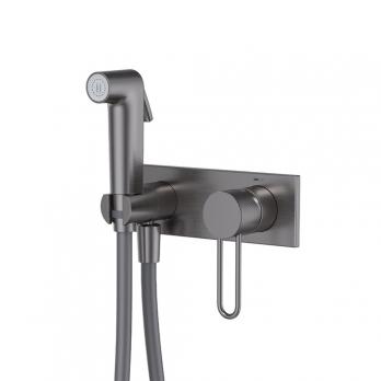 Смеситель с гигиенической лейкой 35к IDDIS DUNGMV0i08 "Duna" встраиваемый, ГРАФИТ мат.