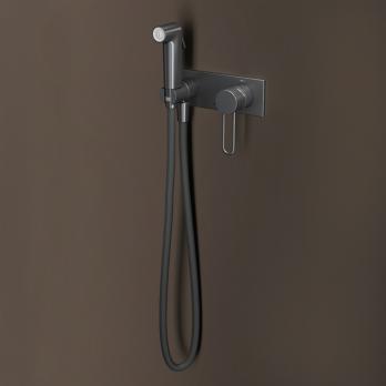 Смеситель с гигиенической лейкой 35к IDDIS DUNGMV0i08 "Duna" встраиваемый, ГРАФИТ мат.