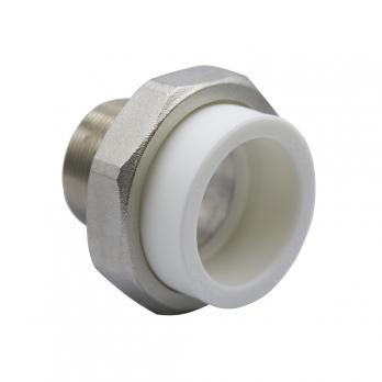 Муфта комб. разъемная, нар 63х2" EVER® plast  БЕЛЫЙ (Россия) УСИЛЕННАЯ