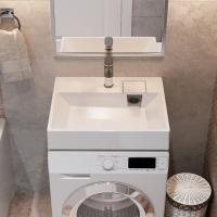Раковина над стиральной машиной "ЛЕРОН" 60*50 ш*г, с кронштейнами (MIXLINE)
