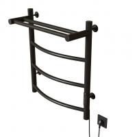 Полотенцесушитель MIXLINE CAPELLA  60х50 (таймер, 251Вт, 3 перекладины + ПОЛКА) электрический ЧЕРНЫЙ