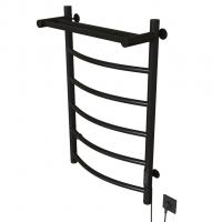 Полотенцесушитель MIXLINE CAPELLA  80х50 (таймер, 336Вт, 5 перекладин + ПОЛКА) электрический ЧЕРНЫЙ