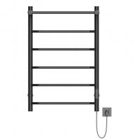 Полотенцесушитель MIXLINE MIRA  80х50 (таймер, 336 Вт, 5 перекладин + ПОЛКА) электрический ЧЕРНЫЙ