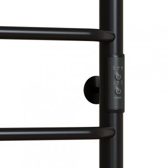 Полотенцесушитель MIXLINE MIRA  80х50 (таймер, 336 Вт, 5 перекладин + ПОЛКА) электрический ЧЕРНЫЙ