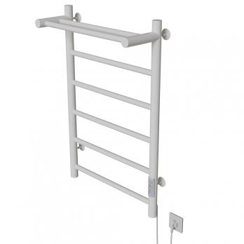 Полотенцесушитель MIXLINE VEGA  80х50 (таймер, 318Вт, 5 перекладин + ПОЛКА) электрический БЕЛЫЙ