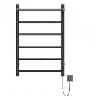 Полотенцесушитель MIXLINE VEGA  80х50 (таймер, 318Вт, 5 перекладин + ПОЛКА) электрический ЧЕРНЫЙ