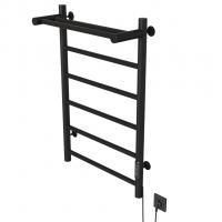 Полотенцесушитель MIXLINE VEGA  80х50 (таймер, 318Вт, 5 перекладин + ПОЛКА) электрический ЧЕРНЫЙ