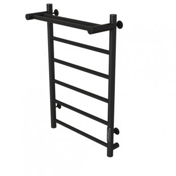 Полотенцесушитель MIXLINE VEGA  80х50 (таймер, 318Вт, 5 перекладин + ПОЛКА) электрический ЧЕРНЫЙ