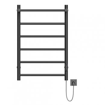 Полотенцесушитель MIXLINE VEGA  80х50 (таймер, 318Вт, 5 перекладин + ПОЛКА) электрический ЧЕРНЫЙ