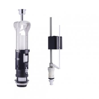 Арматура к смыв. бачку 2-ух Кноп. URAL II+UNI BOTTOM хром 1/2 нижн/подв. пластик 171014 OLI (Россия)