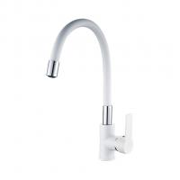 Смеситель для кухни 35к HB70113-8 HAIBA гибкий излив, б/отв боковая БЕЛЫЙ/ХРОМ