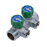 Коллектор 1''x3/4'' (евроконус) с регулировочными вентилями для подачи водоснабжения VRT (2 вых)