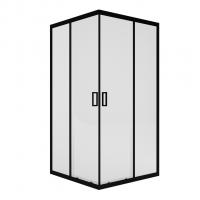 Душ.ограждение City Trend Black 1000*1000*1850 квадрат (стекло 6мм прозр, черн.ал.проф,без поддона)