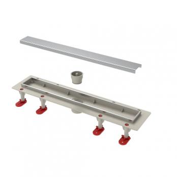 Трап линейный ТП-50.1C-700 решетка и рамка из нерж. стали, с верт. выходом 50 мм