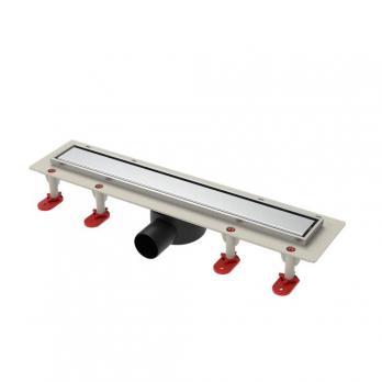 Трап линейный ТП-55.1C-500 решетка и рамка из нерж. стали, с гориз. выходом D50 мм