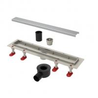 Трап линейный ТП-55.1C-700 решетка и рамка из нерж. стали, с гориз. выходом 50 мм