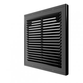 Решетка вент. 210*210 2121Р Black ж/наклонные с сеткой, разъемная ERA