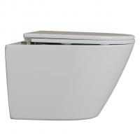 Унитаз подвесной безободковый WAVE WEST Tornado3.0 сид. дюропласт, м/л, быстр, БЕЛЫЙ глянец (L)