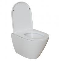 Унитаз подвесной безободковый WAVE WEST Tornado3.0 сид. дюропласт, м/л, быстр, БЕЛЫЙ глянец (L)