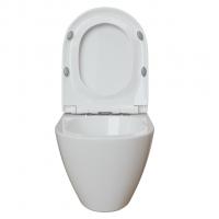 Унитаз подвесной безободковый WAVE WEST Tornado3.0 сид. дюропласт, м/л, быстр, БЕЛЫЙ глянец (L)