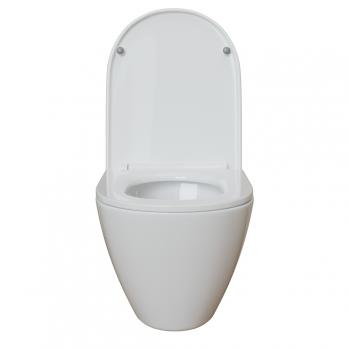 Унитаз подвесной безободковый WAVE WEST Tornado3.0 сид. дюропласт, м/л, быстр, БЕЛЫЙ глянец (L)