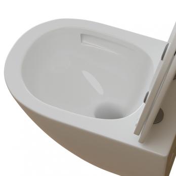 Унитаз подвесной безободковый WAVE WEST Tornado3.0 сид. дюропласт, м/л, быстр, БЕЛЫЙ глянец (L)