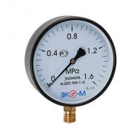 Манометр 160х1/2'' 16 бар МД02 (нижн радиал подкл, корпус сталь, минстекло) ЭКОМЕРА