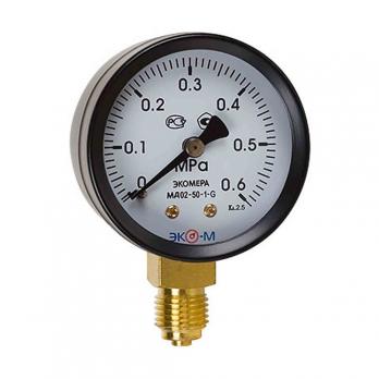 Манометр 50х1/4''  6 бар МД02 (нижн радиал подкл, корпус сталь, минстекло) ЭКОМЕРА