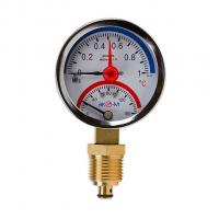 Термоманометр 63х1/4'' с переходником 1/2'' 160С 10 Бар МД04 (нижнее радиальное подкл.) ЭКОМЕРА