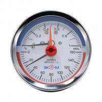 Термоманометр 63х1/4'' с переходником 1/2'' 160С 10 Бар МД04 (осевое подкл.) ЭКОМЕРА