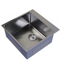 Мойка настол.монтаж 50х50 (2,0) вып 3 1/2  MIXLINE PRO 20см с сифоном (сатин)