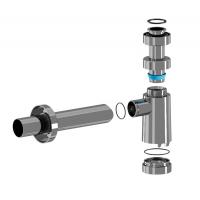 Сифон 1 1/4*40 Ani без выпуска с трубой 40*40 BRB1004M АНИ пласт МЕТАЛЛИК