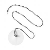 Пробка для ванны белая D45мм с метал. цепочкой 50см ПВХ