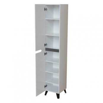 Пенал "ОРИОН-35" универсальный 2 створки белый/графит (350*1920*320) (ПВХ)