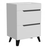 Тумба д/ванной "ОРИОН-60" 2 ящика белый/графит под рак."ЛАЙН 60" мебельный (MIXLINE) (ПВХ)