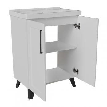 Тумба д/ванной "РИФ-60" 2 створки  белый под рак."Fest- 60"  мебельный (Sanita Luxe)(ПВХ)