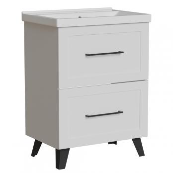 Тумба д/ванной "РИФ-60" 2 ящика  белый под рак."Fest- 60"  мебельный (Sanita Luxe)(ПВХ)