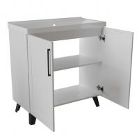 Тумба д/ванной "РИФ-80" 2 створки  белый под рак."Fest- 80"  мебельный (Sanita Luxe)(ПВХ)