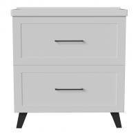 Тумба д/ванной "РИФ-80" 2 ящика  белый под рак."Fest- 80" мебельный (Sanita Luxe)(ПВХ)