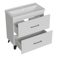Тумба д/ванной "РИФ-80" 2 ящика  белый под рак."Fest- 80" мебельный (Sanita Luxe)(ПВХ)