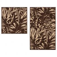 Набор ковриков д/ванной Shahintex LOOP ITALIANO  50*80+50*50 "джунгли" шоколадный