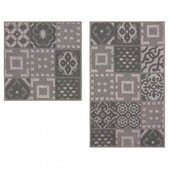 Набор ковриков д/ванной Shahintex LOOP ITALIANO  50*80+50*50 "мозаика" серый
