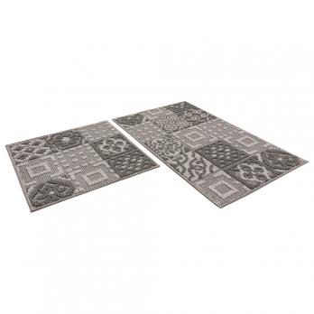 Набор ковриков д/ванной Shahintex LOOP ITALIANO  50*80+50*50 "мозаика" серый
