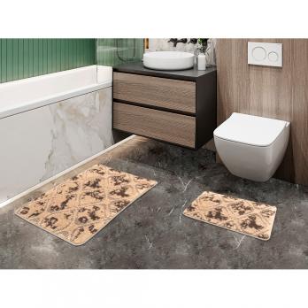Набор ковриков д/ванной Shahintex Vintage  60*100+60*50 бисквитный (02)