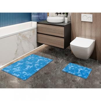 Набор ковриков д/ванной Shahintex Vintage  60*100+60*50 синий (02)